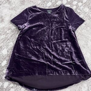 Purple Velvet Tunic  High Low Women's Top Lagenlook
